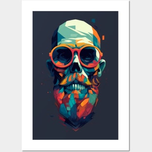 hipster skull Posters and Art